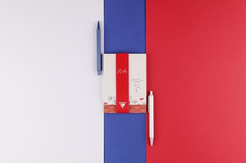 Clairefontaine 812443C - Lote de 4 bloques de notas de 90 hojas, 30 hojas por formato/estampados desmontables/papel marfil 90 g, 3 niveles, 10 x 14 x 0,8 cm, colección Moulin Rouge