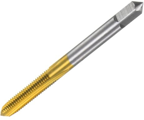 QUARKZMAN Metrisches Gewindebohrer M5 x 0,8 H2 100mm Extra lang Titanbeschichtet M35 Hochgeschwindigkeitsstahl Gerade Nut Schraubengewinde Fräsmaschine Gewindeschneider