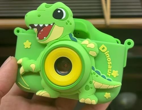Appareil Photo Enfant 3-12 Ans, 48MP 1080P Vidéo HD Appareil Photos Enfant Rechargeable Caméscope, Cadeau Jouet Garçons 3 4 5 6 7 8 9 Ans, 32G SD Carte et Dinosaure Étui Silicone