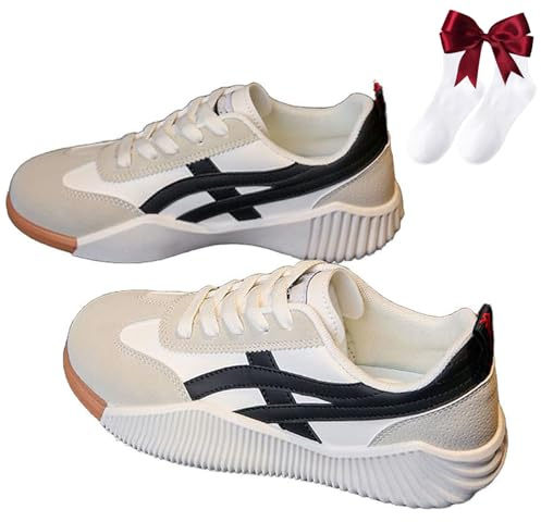 URWEIGH Chaussures Orthopédiques Kulavo, Baskets Vintage pour Femmes, Chaussures De Marche Confort (Noir, 38)