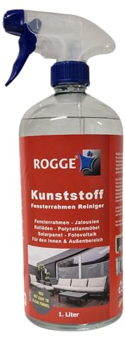 ROGGE Pulitore per finestre in plastica, tutto in uno, professionale, 1 litro di detergente per plastica lavabile, superfici in metallo e vetro, tapparelle, persiane, finestre, telaio,