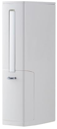 JISADER Pattumiera con scopino per WC, pattumiera, Set per la Pulizia del Bagno, Elegante Set per la Pulizia della casa, scopino per WC e Cestino per rifiuti, Bianco