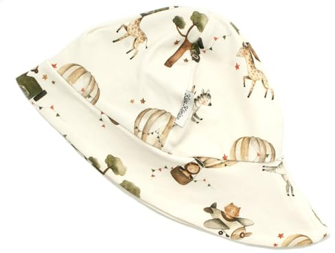 Kleine Könige Sonnenhut Sommer Mütze Baby Jungen · Modell Tiere Safari Jungle Cruise beige · Ökotex 100 Zertifiziert · Größe 86/92