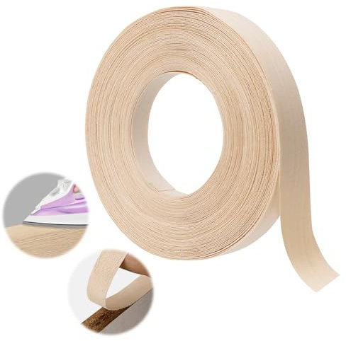 Fantasyon 22mm Oak Self-Adhesive Edging Strips, 10m Real Oak Edging Tape Glued Wood Veneer Tape Hot Melt Adhesive Wood Trim Edging Plywood Edge Banding for Worktop Desk Wardrobe Furniture Restoration