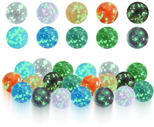 Smavles Marbles for Kids, 10 Piece Fluorescent Dotted Glass Marblese,20mm Colorful Glass Marbles for Ball Track DIY and Home Decoration Boys and Girls