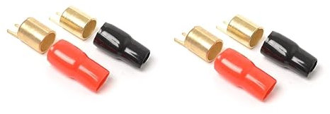 iplusmile 2paare Gabelschuhverbinder Aus Quetschverbinder Für Lautsprecherkabel Goldbeschichtet Rot-schwarz Für Sichere Elektrische Und Optimalen Stromfluss