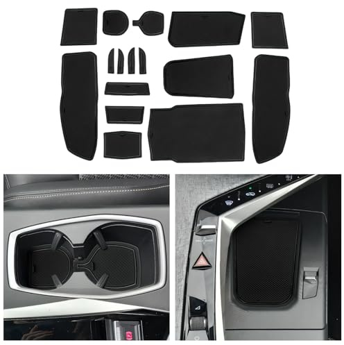 CDEFG Kompatibel mit Peugeot e-3008 e3008 2024 2025 Gummimatten Mittelkonsole Antirutschmatten e 3008 rutschfest Gummi Auto Matte e-3008 GT Allure 2024 Zubehör (Schwarz)