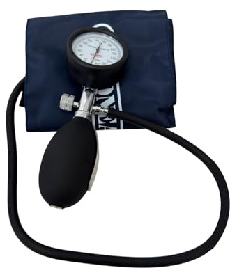 LAMONEA - Sfigmomanometro Manuale Professionale Aneroide Palmare con Pompa, Certificato CE - Misuratore di Pressione da Braccio con Pompetta e Custodia - Bracciale per Adulti - LAM/MC-30A