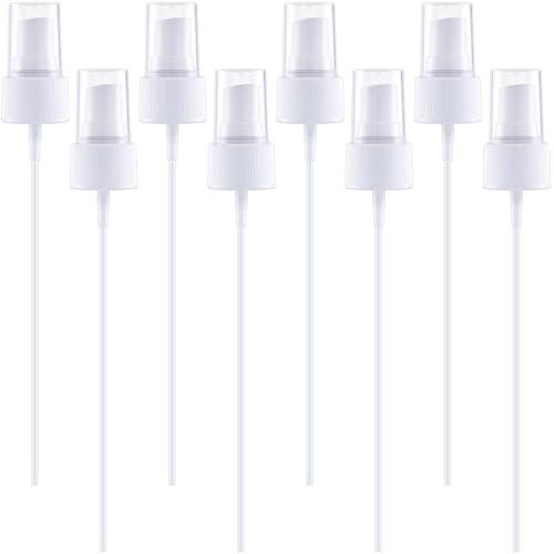 JYvivid 8 Pcs Spray Bottle Top, Nozzle Sprayer Tops Replacement, Fine Mist Sprayer, Plastic Sprayer Pump for Essential Oil, Cleaning Solutions (24mm)