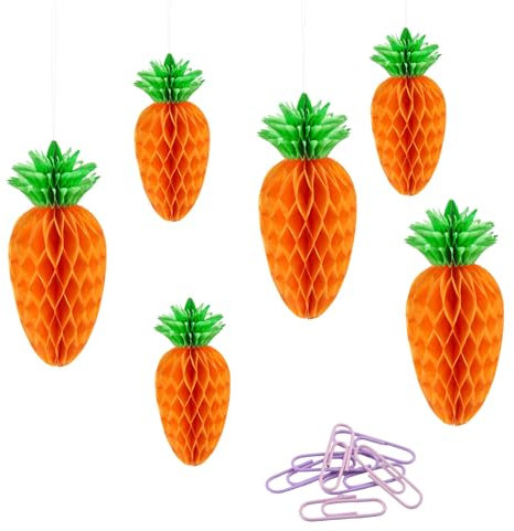 RYAN 6 Pezzi Carote di Pasqua da Appendere Addobbi Pasquali in Carta Decorazioni Pasquali per Interne ed Esterne Primavera Albero di Pasqua Carta Pasquale