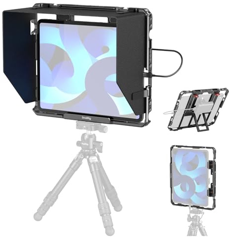 SMALLRIG Universal-Metallkäfig für iPad, Stativadapter-Monitor für iPad, passend für ipad Pro 12.9, Air, Mini und mehr, mit 1/4-20, 3/8-16 Löchern, Cold Shoe Mount – MD5059
