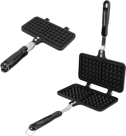 Nonstick Waffle Maker Pan, Portable Stove Top Waffle Maker Pan, Camp Stove Top Waffle Skillet for Belgian Waffles Sandwich Toaster, Sandwich Maker