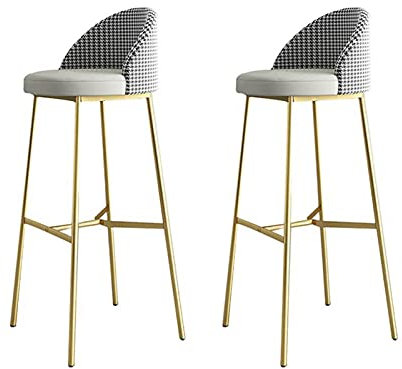 ASerZenith Barhocker Frühstücksbar Barhocker im europäischen Stil 2er-Set, Küchenbar Barhocker im europäischen Stil Bistro Cafe Barstühle Bar Barhocker im europäischen Stil Thekenhö(Grey-75cm)