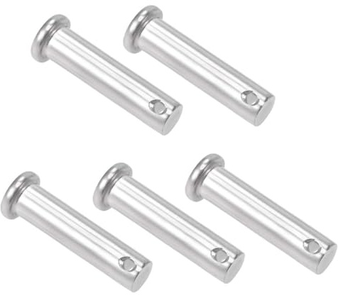 TA-VIGOR 5pcs 10 x 40mm Clevis Pins Single Hole, 304 Stainless Steel Flat Head Link Hinge Pin Fastener for Mechanical Linkage, Ship Rigging, Fixed Parts
