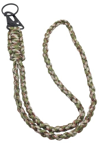 SGERUFZ 1 Stück Paracord Schlüsselanhänger, Geflochtenes Umhängeband Schlüsselband mit Metall Ring und Adlerschnabelknopf, ideal für Schlüssel und Ausweishalter (Armeegrün)