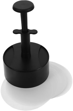 TOBBOMEY Prensa Manual para Hamburguesas Redonda Molde de Prensado de Carne Antiadherente Aplastador de Hamburguesas para Cocina Accesorio para Parrilla y Almuerzos Papel de Aceite