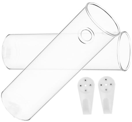 TOBBOMEY 2 Stück Klare Glas wandvasen zum Aufhängen Hängende Dekorative Reagenzglas blumenvase für Hydroponik Minimalistischer Pflanzhalter für Wohnzimmer Küche Schlafzimmer Transparente