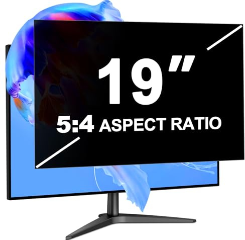 LUSA DESIGN 19 Inch Computer Monitor Privacy Screen Filter | 5:4 Aspect Ratio, Eye Protection Anti Glare Shield, Removable Blackout Anti Spy Desktop Security Private Filter Protector
