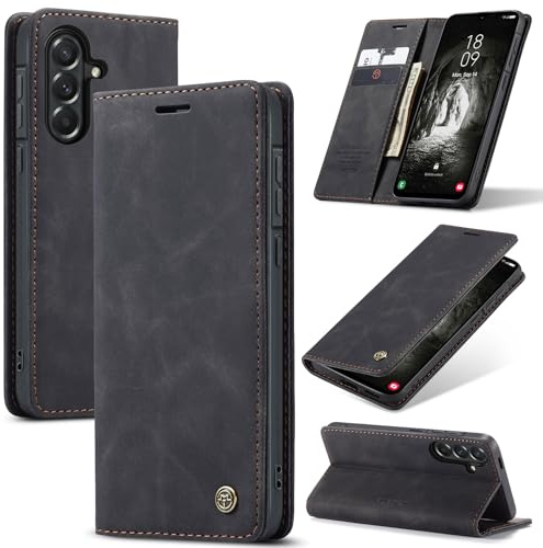 Phernykas Funda para Samsung Galaxy A57 Libro Case, Cierre Magnético Función Soporte Bloqueo RFID Proteccion Flip Wallet Carcasa Móvil para Samsung A57 Funda, Negro