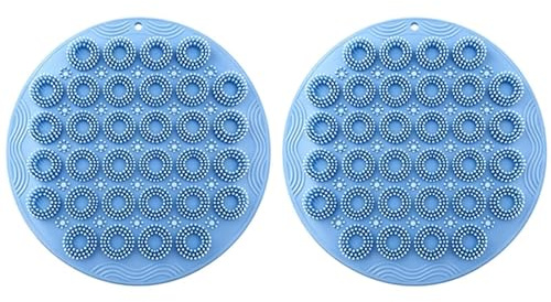 Duschfotsskurmatta - Silikon 30x30cm | 2 Delar Badborste | Duschfotsskurmatta Med Sugkoppar För Fötter Badrumsväggmassage Hudrengöring Body Spa