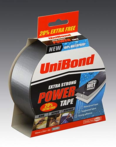 Unibond Ruban adhésif ultra puissant – 50 mm x 25 m, argent