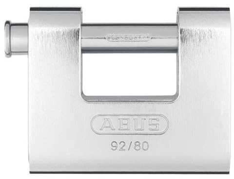 ABUS 92/80 Monoblock aus massivem Messing mit Stahlmantel, Vorhängeschloss gleichschließend