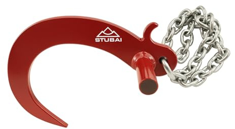 STUBAI WENDEHAKEN mit Kette | 260 mm | Profi-Forstwerkzeug zum Wenden und Verrücken von Holzstämmen | robuste Stahlkonstruktion, für verschiedene Stammdurchmesser | sichere Handhabung