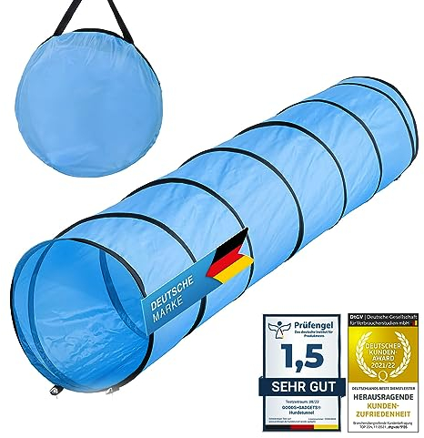 Hunde Agility Tunnel - Hundetunnel Spieltunnel Agilitytunnel Hundehöhle inkl Heringe und Transporttasche 300 x 50 cm