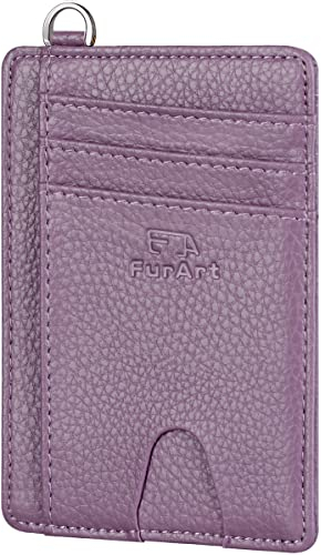 FurArt Credit Card Holder Wallet, Slim RFID Blocking Minimalist Women's Card Wallet