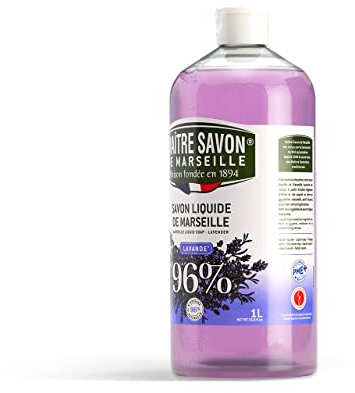 Maître Savon de Marseille - Savon de Marseille liquide Lavande - 1 L - 96% d'origine naturelle.