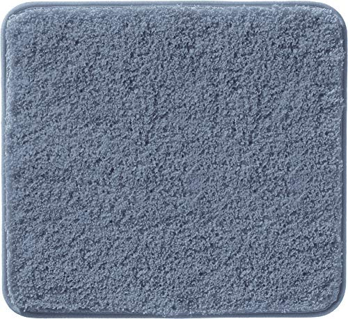 Erwin Müller WC-Vorlage, WC-Matte Rhodos Uni ohne Ausschnitt, rutschhemmend blau Größe 50x55 cm - ultraweich, extrem saugfähig, flusenarm