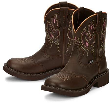 Justin Women's Gemma 8 Stylish Western Cowboy Boots, Dark Brown - 7