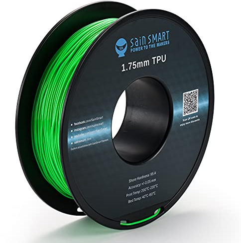 SainSmart flexibles TPU 3D-Druck-Filament, 1,75 mm, 0,8 kg, Maßgenauigkeit +/- 0,05 mm (Neongrün)