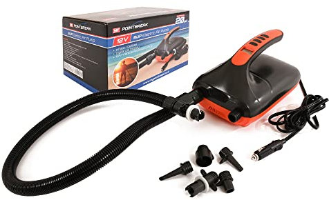 M.Y Point Break Electric SUP Pump 20PSI 12V Electric Air Pump with 6 Nozzles | Suitable for Inflation & Deflation of Paddleboards & Kayaks