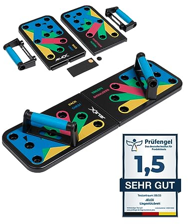 JELEX Tornado Chest Push Up Board Liegestützbrett multifunktional Fitness-Board 64 cm 19 cm inklusive 10 Wochen Superset-Trainingsplan/Trainerguid (Kunststoff ABS) mit Anti-Rutsch-Pads