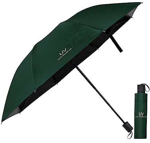 Vicloon Sturmfeste Regenschirm mit 210T Teflon-Beschichtung - UV-Sonnenschutz, faltbar im Freien, leicht und kompakt (Deep Water Green)