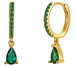 Grüne Ohrringe Set, Ohrringe Damen Nobel Versilbert Ohrstecker Wassertyp mit 925 Silberner Nadel Knorpel Piercing Ohr für Frauen