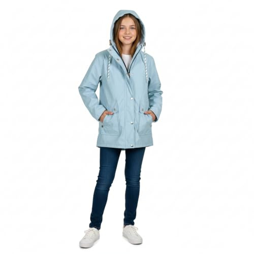 A2Z Puffer Jacket for Men & Women Water Resistant Hooded Raincoat Lightweight - Raincoat 625 Dusty Blue._XXL