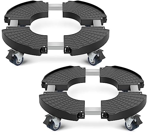 sanyi Plant Caddy with Wheels, 2Pack 15-21 Adjustable Rolling Plant Stands