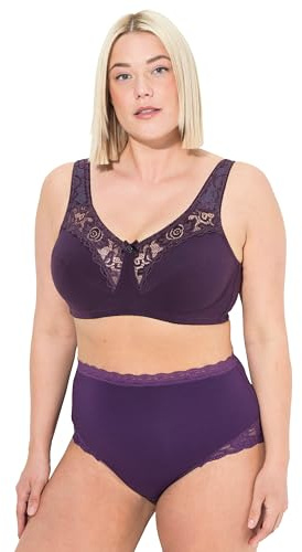 Ulla Popken Damen große Größen Übergrößen Plus Size Entlastungs-BH Kelly, Spitze, ohne Bügel, Cup C-E