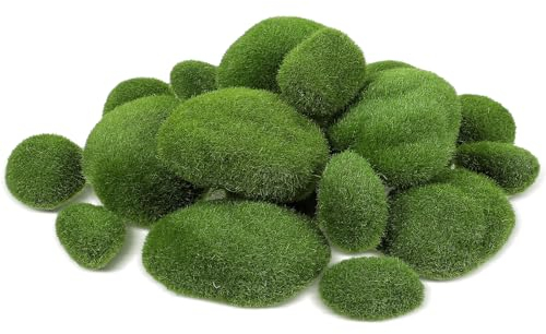 15 Stück Mooskugeln Kunstmoos, Künstliche Moos Steine Grüne Moosbälle Künstliche Moos Steine, DIY Garten Mooskugel, Kleine Moos Felsen, Dekorative Kunststeine für Feengärten und Basteln Terrarien