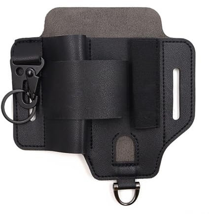 LIbgiubhy Étui de ceinture en cuir avec porte-clés et clip pour stylo, outils tactiques, étui multifonction en cuir, organiseurs de ceinture