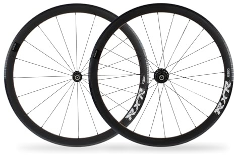 Road Bike Wheelset 700c C/V Brake,40mm Depth Rims, Aluminum Alloy Road Bike Wheels Suitable for 8/9/10/11 Speed Casstte Hubs, Quick Release with Front 2 Rear 4 Sealed Bearing (Wheelset, 700C)