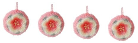 Beaupretty 4 Stück Blumen Geschirrtuch Geschirrspülwerkzeuge Blatt Badematte Spültuch mit Blumenmuster Haushaltstuch mit Blumenmotiv handtücher Waschhandtuch für Geschirr Brillenputztuch Rosa