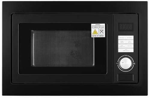 Smad Built in Microwave Oven 25L, Integrate Microwave Oven 900w with Grill 1000w, 5 Power Levels, Intelligent Weight/Time Defrosting, 8 Smart Menus, Stainless Steel, Child Lock, 315mm Glass Turntable