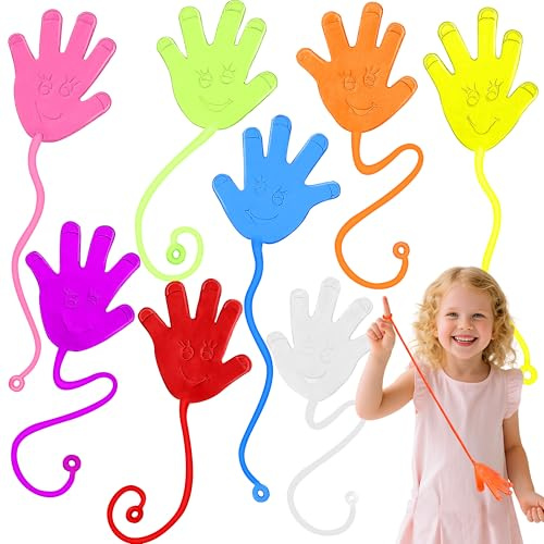 JOYIN 24 Stück Klatschhand Gummi Hand, Klebehände,Klatschhand für Kinder , Klebrige Finger, Mitgebsel Kindergeburtstag Gastgeschenke von 3–5, 4–8, 8–12