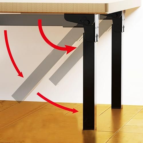 4 Stück Klapptisch Beine aus Eisen,Möbelstützbeine,Metall-Couchtischbeine Schwarz 91° Klappbar Kurz Eckig Selbstsichernde Scharniere Faltbare Tischbeine,für Klapptisch (40cm(15.7in),Schwarz)