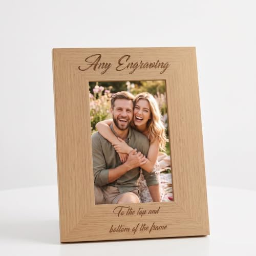 Personalised Wooden Photo Frames Custom Engraved Any Message Multiple Sizes (8 x 10 Inch Frame)