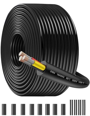 SCHDRA UL2464 16AWG 3x1,3mm² Niederspannungskabel, 25m | UL2464 Niederspannungskabel aus verzinntem Kupfer mit flexiblem PVC-Mantel für LED, Sensoren, Solar und Kfz