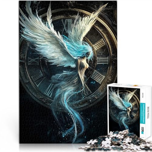 Puzzles de 1000 pièces pour Adultes Ange du Temps Fabriqué en Carton pour Les 14 Ans et Plus Jeu de défi Unique Jeux de Famille Cadeaux de Noël et d'anniversaire。Taille：38x52cm/14.96x20.47pouce